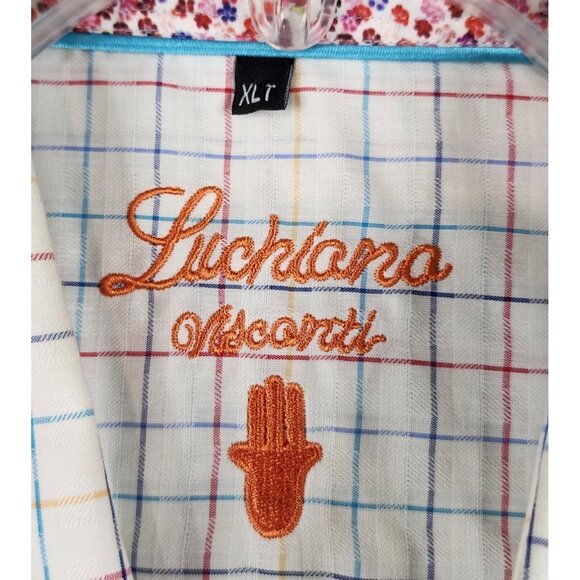 Luchiano Visconti Shirt Mens XLT Multicolor Striped Preppy Button Up Long Sleeve - Picture 3 of 11